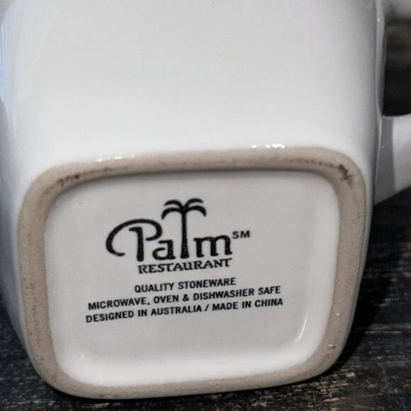 Set Of 4 Palm Restaurant Quality Stoneware Coffee Mugs White - Picture 6 of 8
